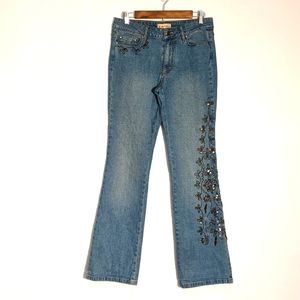 In The Wash Beaded Mid Rise Stretch Jeans, 6